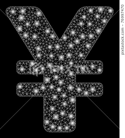 Flare Mesh 2D Japanese Yen with Flare Spots 76997470