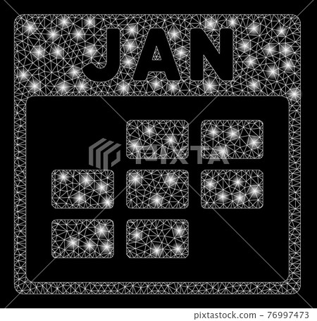Flare Mesh Carcass January Calendar Grid with Flare Spots 76997473