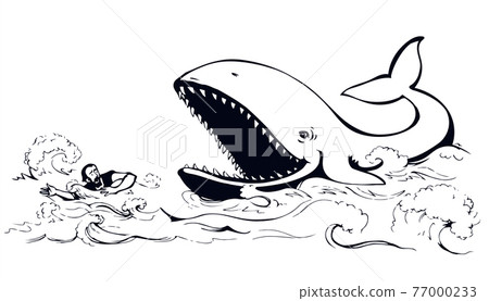 Man swims through the waves of the storm. Vector drawing Man swims through the waves of the storm. Vector drawing 77000233