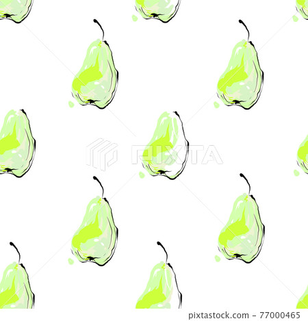 Green pear seamless pattern on white background... - Stock Illustration ...