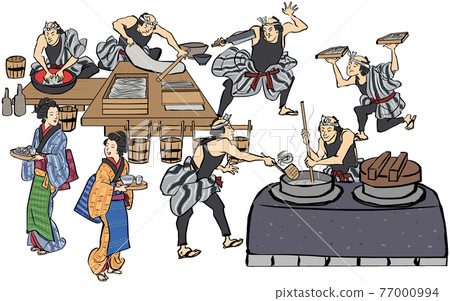 Japanese style image soba shop busy 77000994