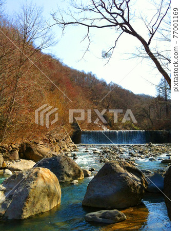A small waterfall in Tohoku in spring 77001169