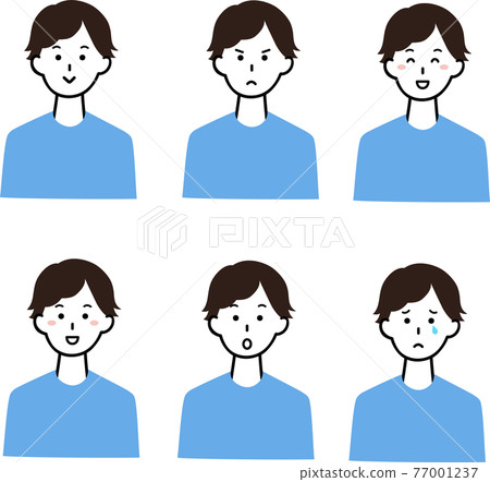 Various facial expressions for men Various facial expressions for men 77001237