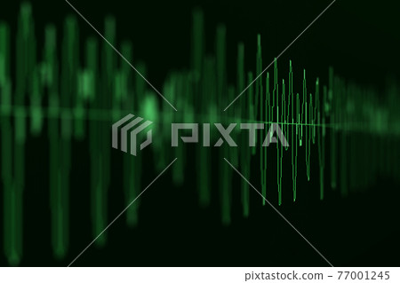 Image macro closeup of Seismic, stock market, and sound audio wave diagram. Blur, DOF. 77001245
