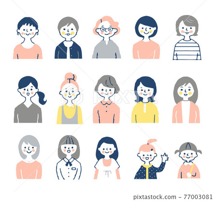 Women of various generations upper body set 77003081