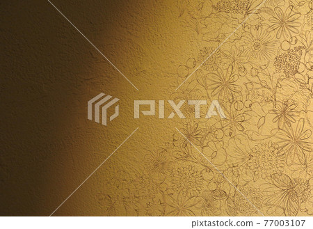 Graphic line art of flowers on the wall of diatomaceous earth Graphic line art of flowers on the wall of diatomaceous earth 77003107