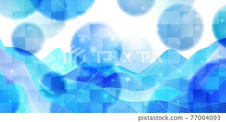 Sea wave Japanese pattern summer visit 77004093