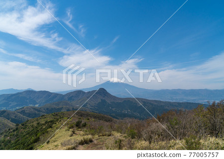 從屋倉澤埡口到明神岳的山路上看到的富士山 從屋倉澤埡口到明神岳的山路上看到的富士山 77005757