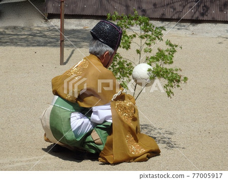 在奈良白峰神社舉行的 Kemari 神道儀式 77005917