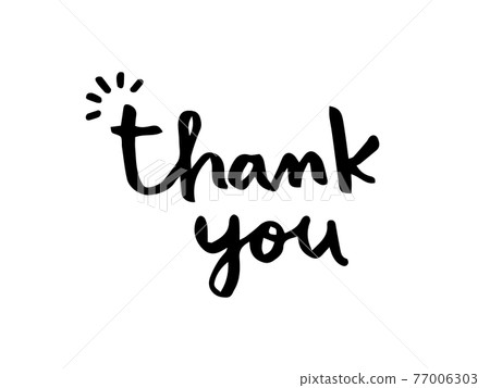 Cute character Thank you / handwritten character illustration Cute character Thank you / handwritten character illustration 77006303