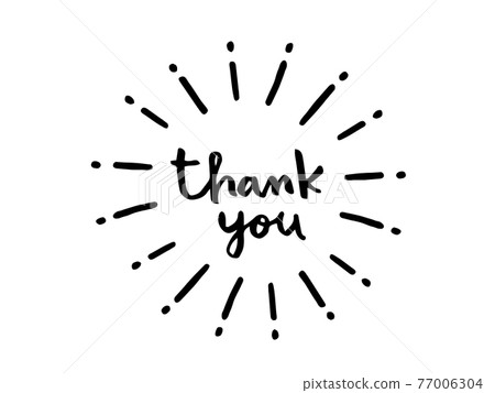 Cute character Thank you / handwritten character illustration 77006304