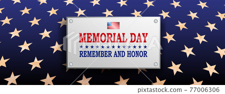 Blue illustration with rectangular frame, textured stars set silhouette, memorial day, design element Blue illustration with rectangular frame, textured stars set silhouette, memorial day, design element 77006306