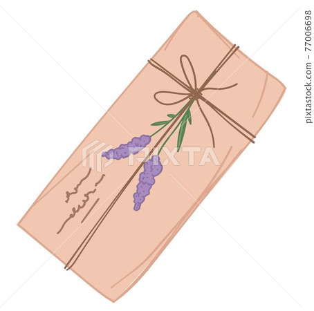 Decorative letter with lavender floral branch Decorative letter with lavender floral branch 77006698