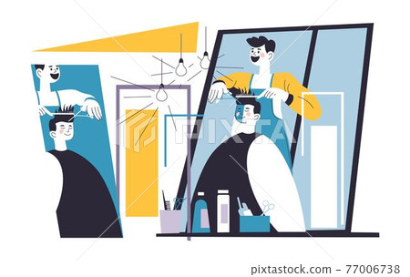 Barbershop for men, specialist cutting hair vector Barbershop for men, specialist cutting hair vector 77006738