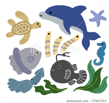 海洋生物插圖素材集 海洋生物插圖素材集 77007353