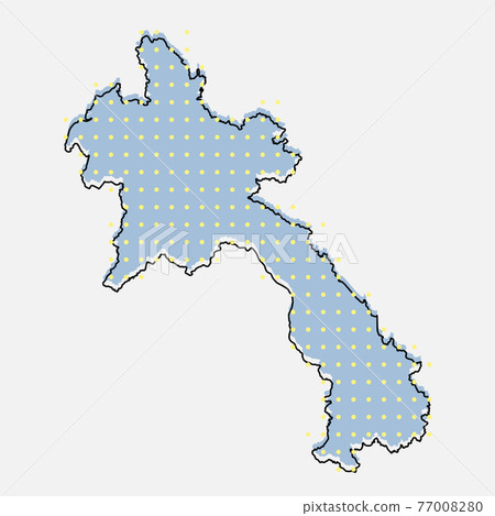 Vector Asia country Laos, map made dots Vector Asia country Laos, map made dots 77008280