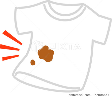 White T-shirt with brown stains 77008835