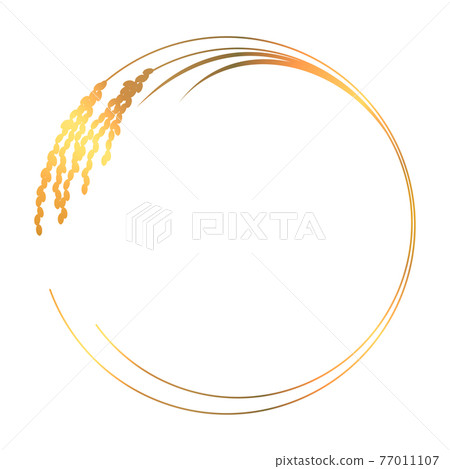 Rice ear frame illustration golden color 77011107
