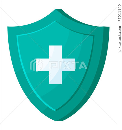Medical protection shield with health cross. 77011140