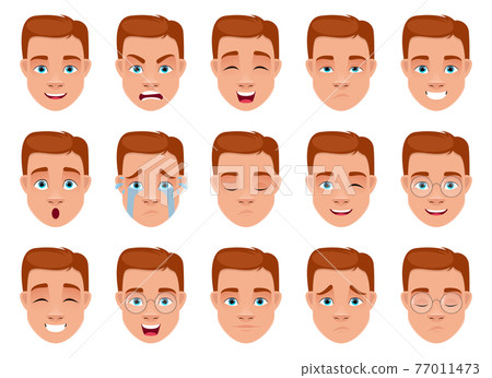Man face expression vector design illustration isolated on white background Man face expression vector design illustration isolated on white background 77011473