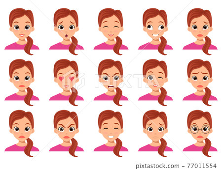 Woman face expression vector design illustration isolated on white background Woman face expression vector design illustration isolated on white background 77011554