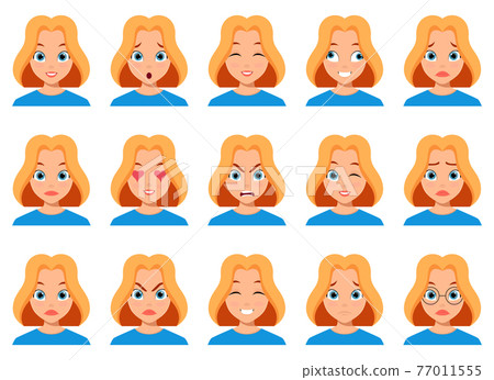 Woman face expression vector design illustration isolated on white background Woman face expression vector design illustration isolated on white background 77011555