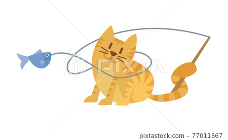 貓的插圖貓貓動物虎斑貓 77011867