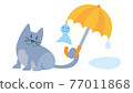 Illustration of a cat, cat, cat, animal, Russian blue 77011868