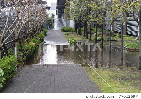 大雨後道路被淹沒 77012697