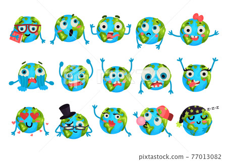 Humanized Globe Sphere Crying and Screaming Vector Set Humanized Globe Sphere Crying and Screaming Vector Set 77013082