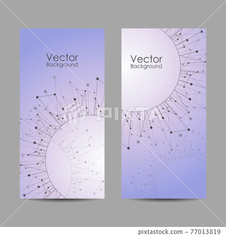 Set of banners with connected lines and dots. Set of banners with connected lines and dots. 77013819