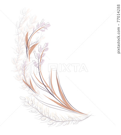 Delicate floral semicircular frame with a steppe flower and plants. Vector sketch wreath for logos, icons and invitations. Save the date. Delicate herbal drawing 77014288