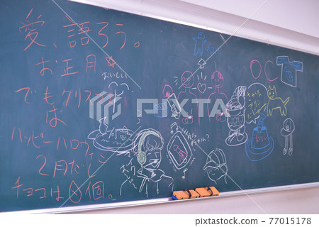 教室裡畫的黑板塗鴉 教室裡畫的黑板塗鴉 77015178