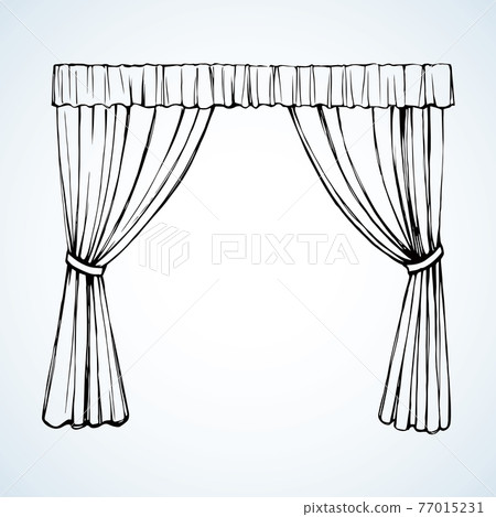 Curtain. Vector drawing Curtain. Vector drawing 77015231