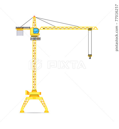 Construction crane isolated on white background 77016257