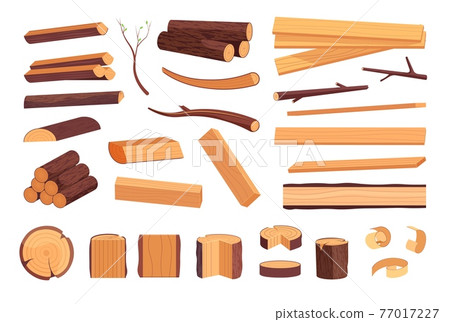 Firewood, forestry and lumber industry isolated set Firewood, forestry and lumber industry isolated set 77017227