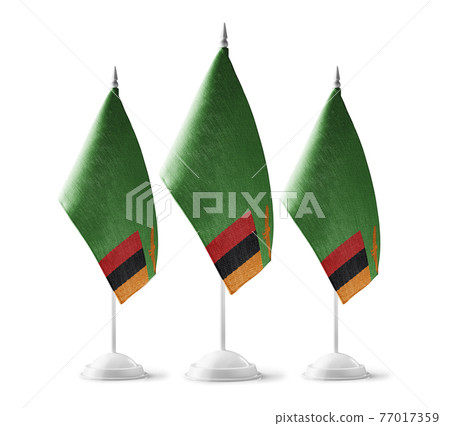 Small national flags of the Zambia on a white background Small national flags of the Zambia on a white background 77017359