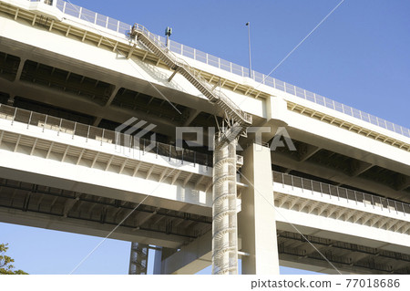 Emergency stairs Yokohama Bay Bridge Daikoku Pier Emergency stairs Yokohama Bay Bridge Daikoku Pier 77018686