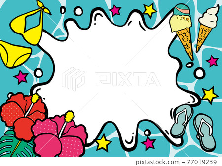 American comic style balloon summer pool design 77019239