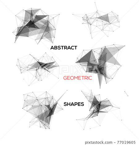 Set of abstract vector geometric shapes. 77019605