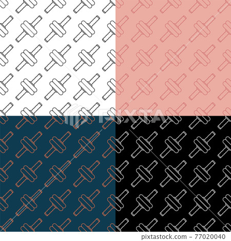 set of seamless patterns with sports ab wheel icon for press. Ornament for decoration and printing on fabric. Design element. Vector in cartoon 77020040