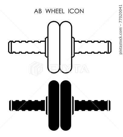 sports ab wheel for press. Healthy lifestyle, sports in gym and at home. Vector 77020041
