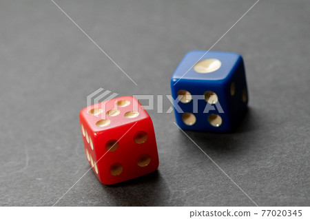 Blue and red dice Blue and red dice 77020345