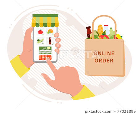Online Grocery Store Order Shopping Delivery Cell Online Grocery Store Order Shopping Delivery Cell 77021899