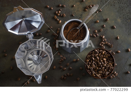 Moka pot. Espresso coffee making tool. Moka pot. Espresso coffee making tool. 77022299