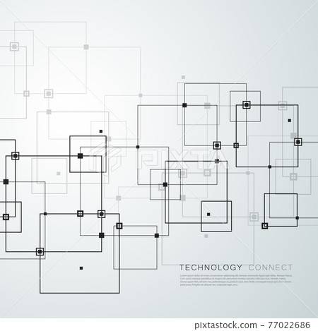 Vector connections with dots and lines on blue background 77022686
