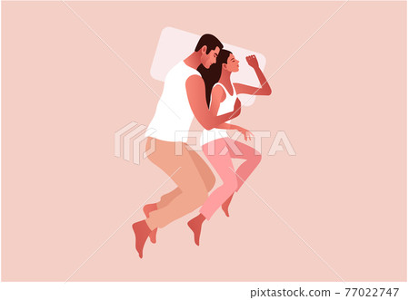 Romantic couple sleeping together. Love and sex 77022747