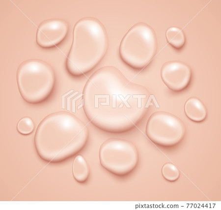 Realistic Water drop. Pure transparent droplet. Clean drop condensation. Vector set. 77024417