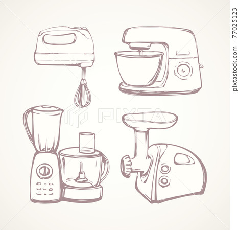 Elictric Mixer. Vector drawing Elictric Mixer. Vector drawing 77025123