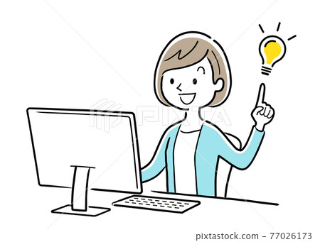 Vector Illustration Material: Business Woman with Inspirational Ideas Vector Illustration Material: Business Woman with Inspirational Ideas 77026173